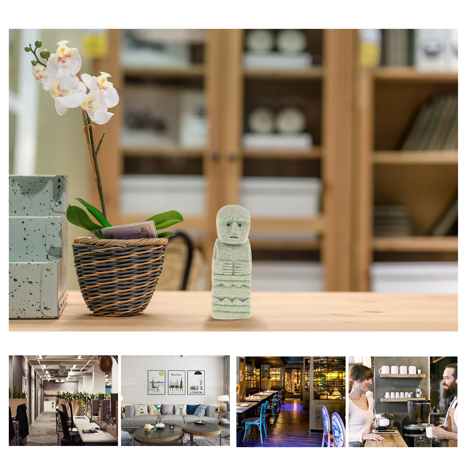 

Zen Garden Statue Artistic Hand Carved Face Outdoor Stone Decoration Creative Craft Sculpture Primitive Fish Tank