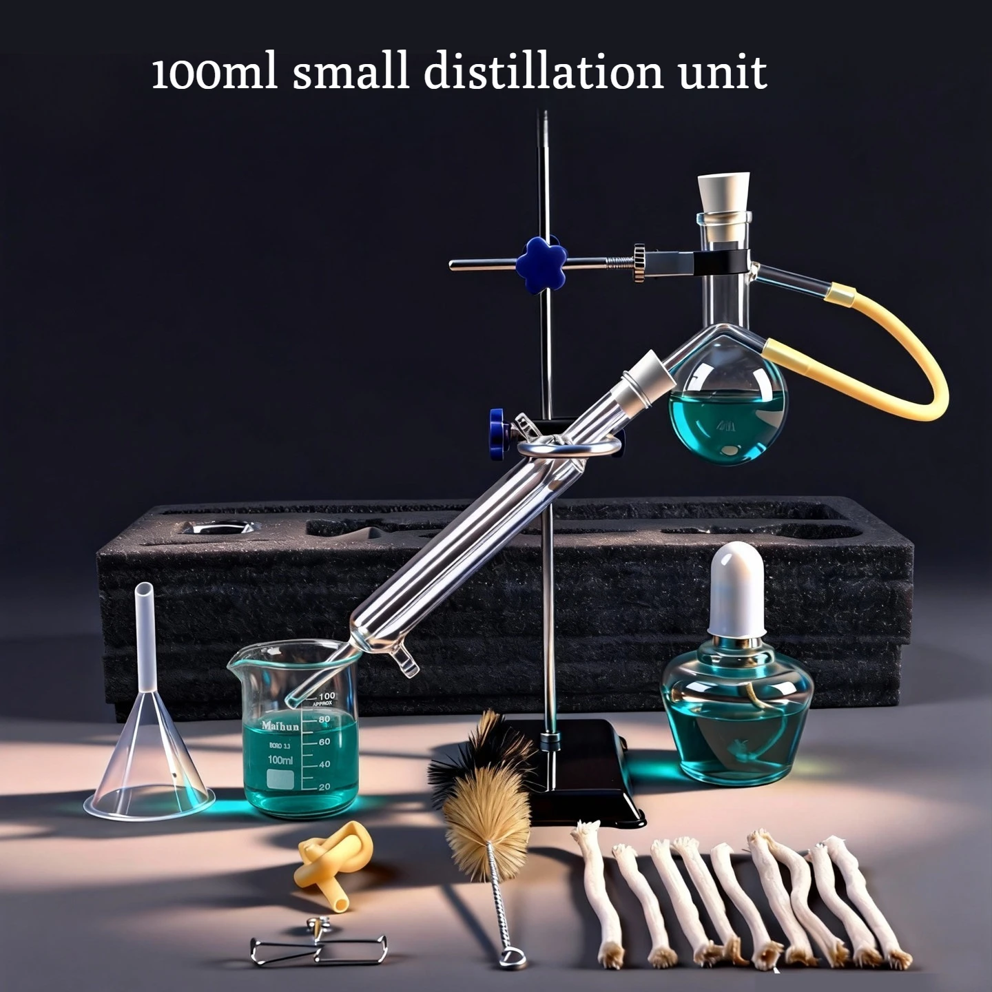 250/1000Ml Essential Oil Distillation Kit Distillation Apparatus Distillation Condenser Distilled Water Purification Extraction