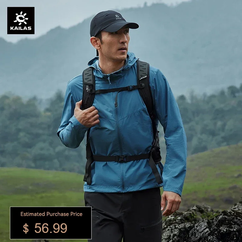 

KAILAS sun protection clothing UPF100 one-way wet ultra-thin breathable hiking outdoor skin clothing jacket for men KG2316131