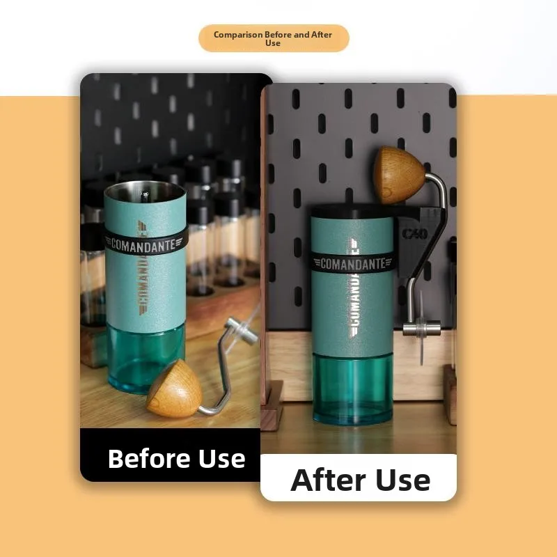 Comandante C40 Hand-Cranked Coffee Grinder Dust-Proof Sealed Portable Storage Cap for Camping Outdoor Activities