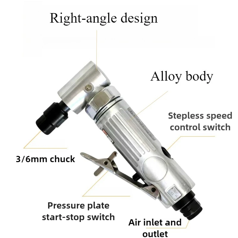 20000RPM 90° Air Die Pneumatic Grinding Polisher Engraving Machine Alloy Pneumatic Grinder Polisher Parts Car Power Tools