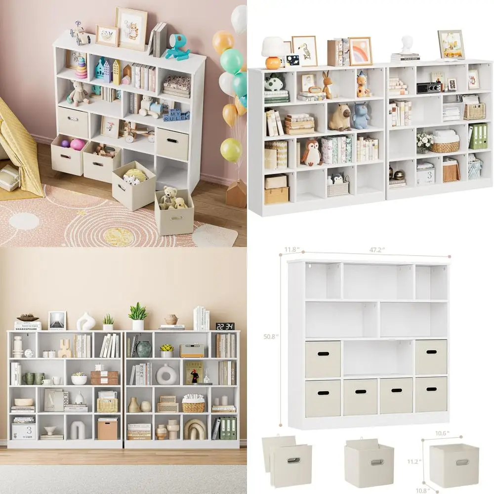 White Wooden 4-Tier…