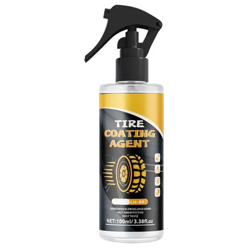 Shine Tyre Coating Spray Efficient Tire Coating & Dressing 100ml Tire Dressing Spray Tire & Wheel Cleaner Long Lasting Cleaner