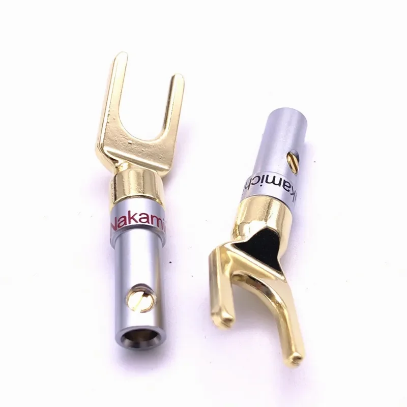 Middle Fine Copper Gold-Plated Banana Head Banana Plug Horn Wire Y-Plug/U-Plug Speaker Cable Connector