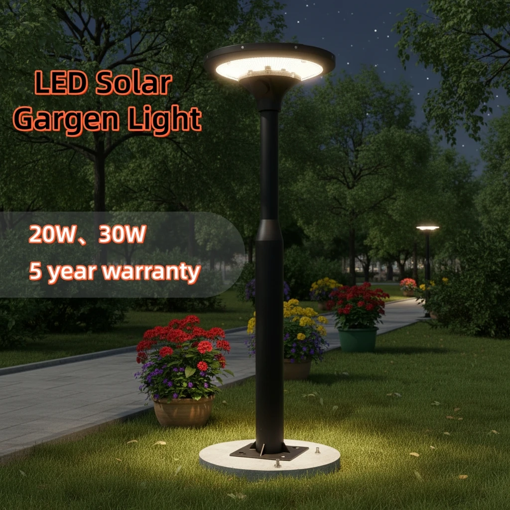 UFO Style 20W 30W 50W IP65 Solar Garden Lamp Aluminum Alloy Waterproof Outdoor Yard Road Landscape Lighting