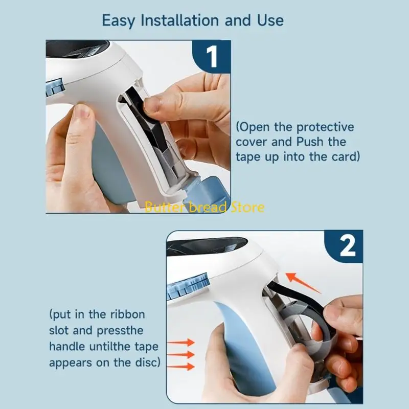 W89C Embossing Device Creative Label Printer E975 Labelling Device Manual Press Label Maker for Kitchen Items