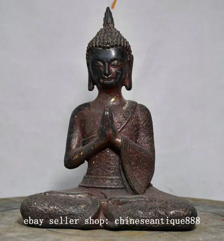 Old Tibet Buddhism Bronze Gilt Shakyamuni Sakyamuni Amitabha Buddha Statue
