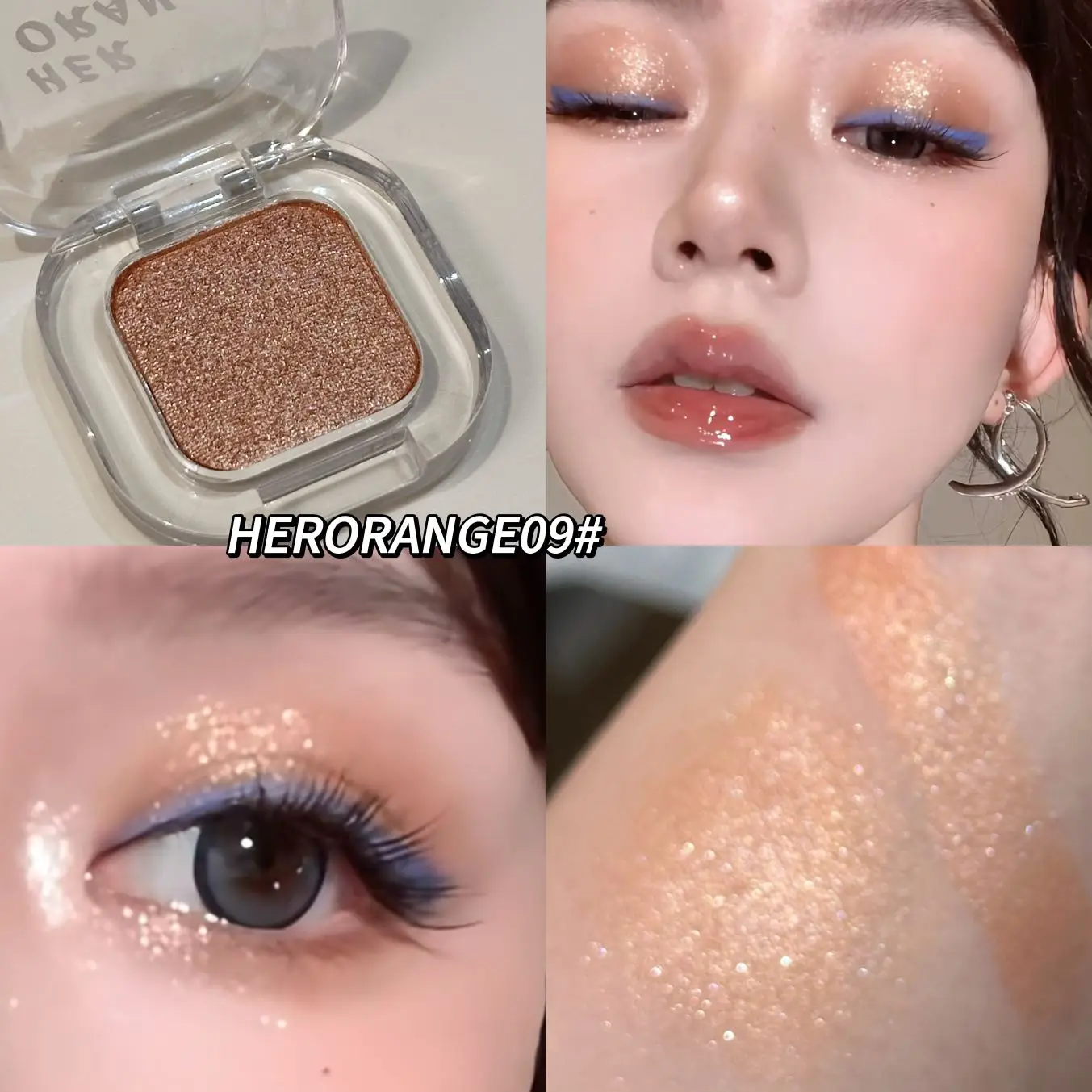 Herorange Soft Tone Einzel-Lidschatten Matt für Augenkonturen Schimmer für Aufhellung Vielseitiger Tages-Look