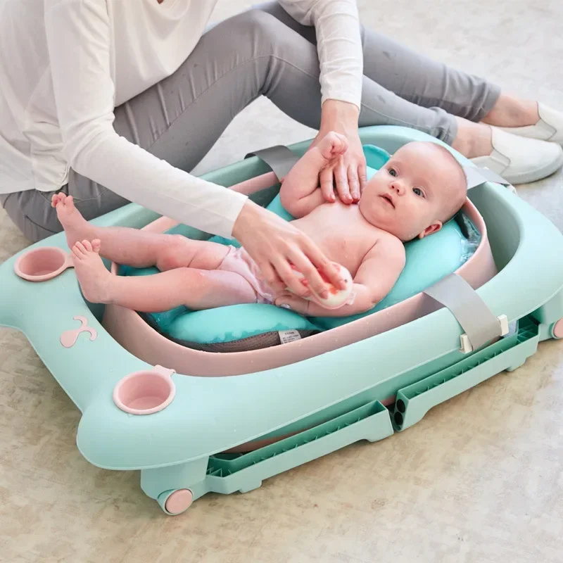 Simple 0--10 Years Old Baby 3 In 1bathtub Folding Bathtub For Kids Anti-slip Folding Bath Barrel Pool Healthy TPR Material
