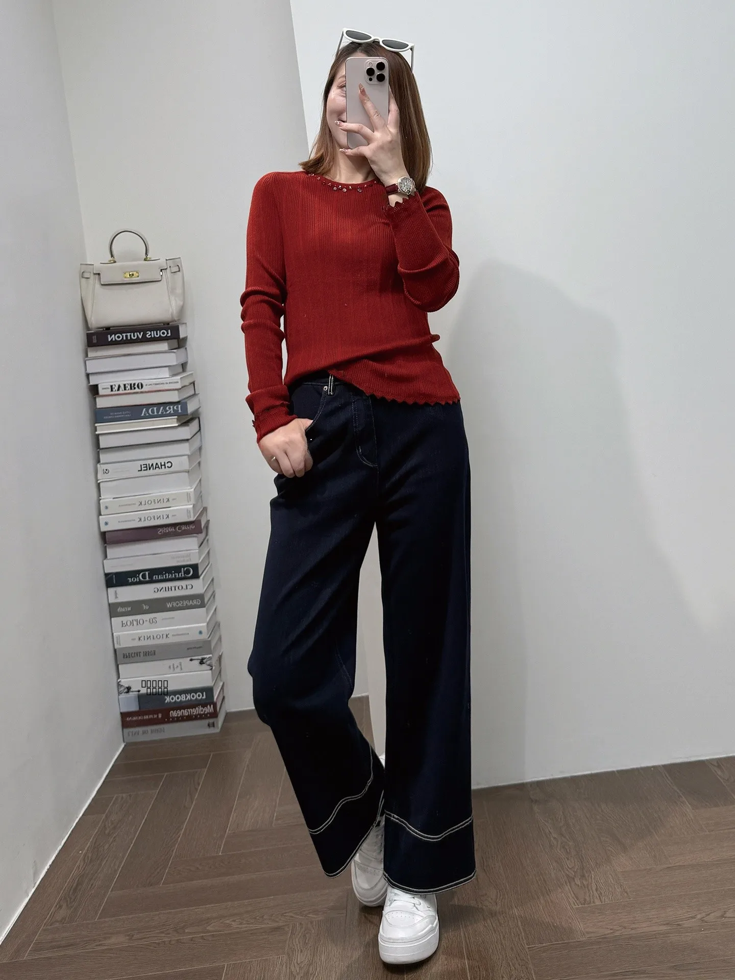 

Women's Knitted Woolen T-irt Anti-Ball Single Wear Base Layer Small irt Autumn Winter Cotton Long Sve round Ne Top