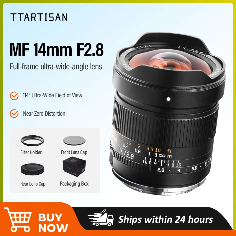 

TTArtisan 14mm F2.8 ASPH. Full Frame Ultra Wide Angle Camera Lens for Starry Photography with Sony E Canon RF Nikon Z L-mount