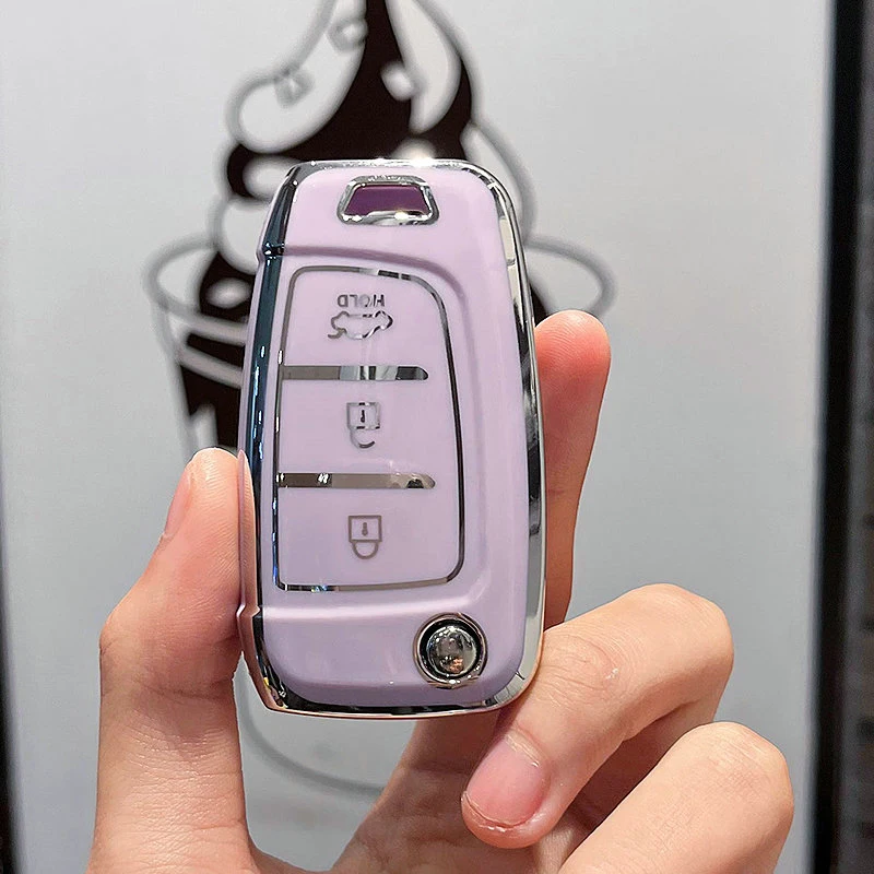 TPU Car Key Case Cover Shell Fob For Hyundai Elantra Solaris 2017 Santa Fe Verna Tucson i35 i40 Genesis Fe