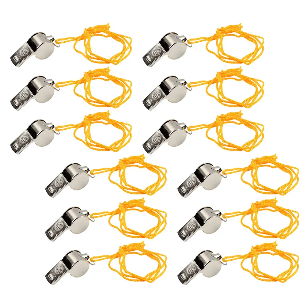 

12 Pcs Metal Whistle Camping Signal Whistles Emergency Pigeon Training Short Hiking Iron Loud Safety Travel Multifunction