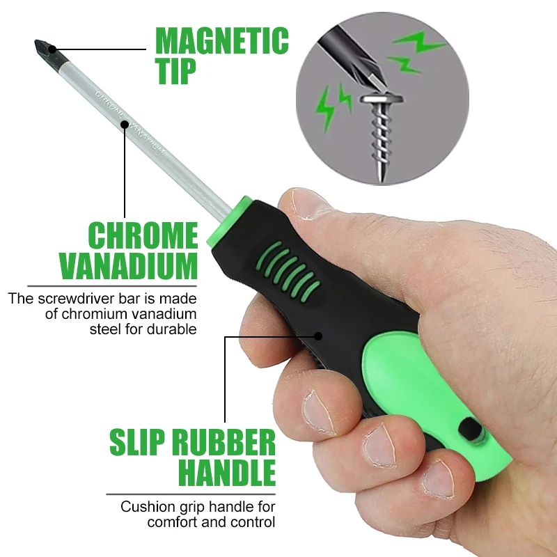 مجموعة مفكات براغي 100 قطعة أداة مفك مغناطيسي معزول مع حامل بلاستيكي