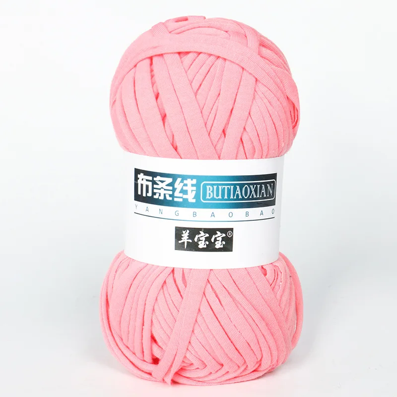 100 g T-Shirt-Strickgarn für Häkeltasche, Hut, Hausschuhe, Untersetzer, Deckengarn, weiches Polyester, gewebtes Garn, dickes, weiches Stoffgarn