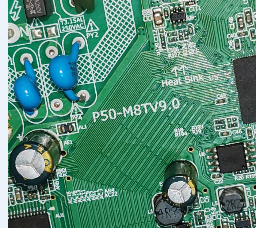 P50-M8TV9.0 светодиодный три в одной материнской плате для телевизора, реальное фото, Протестировано на 30 -- 40,8 в ма