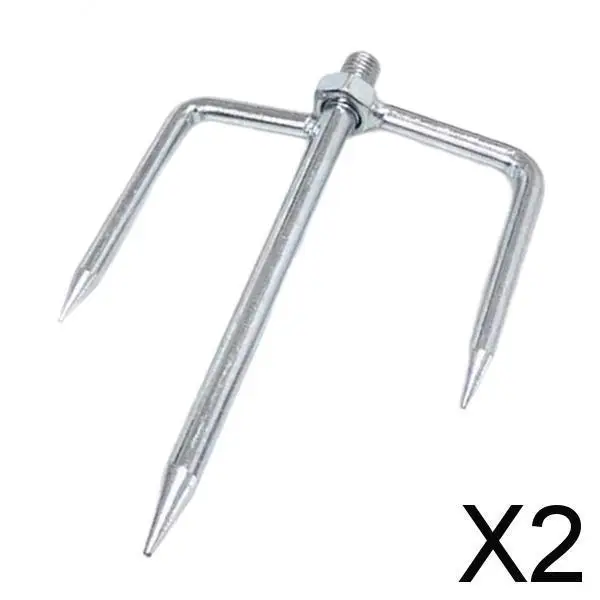 2xOutdoor Fishing Umbrella Ground Spike Windproof Insert Plug 12mm Screws S