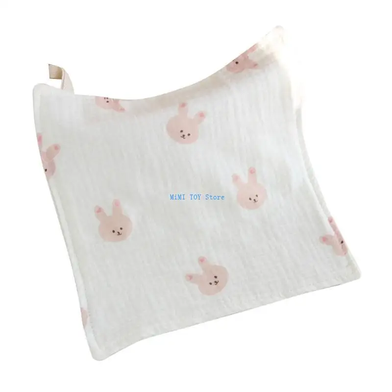 

24BE Newborn Face Towel Reusable 4-Layer Toddlers Wash Cloth Nursing Bib for Teething