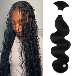 Body Wave Human Hair Bulk for Braiding Brazilian Human Hair Bulk No Weft Natural Black 18 To 28 Inch Extension Braids