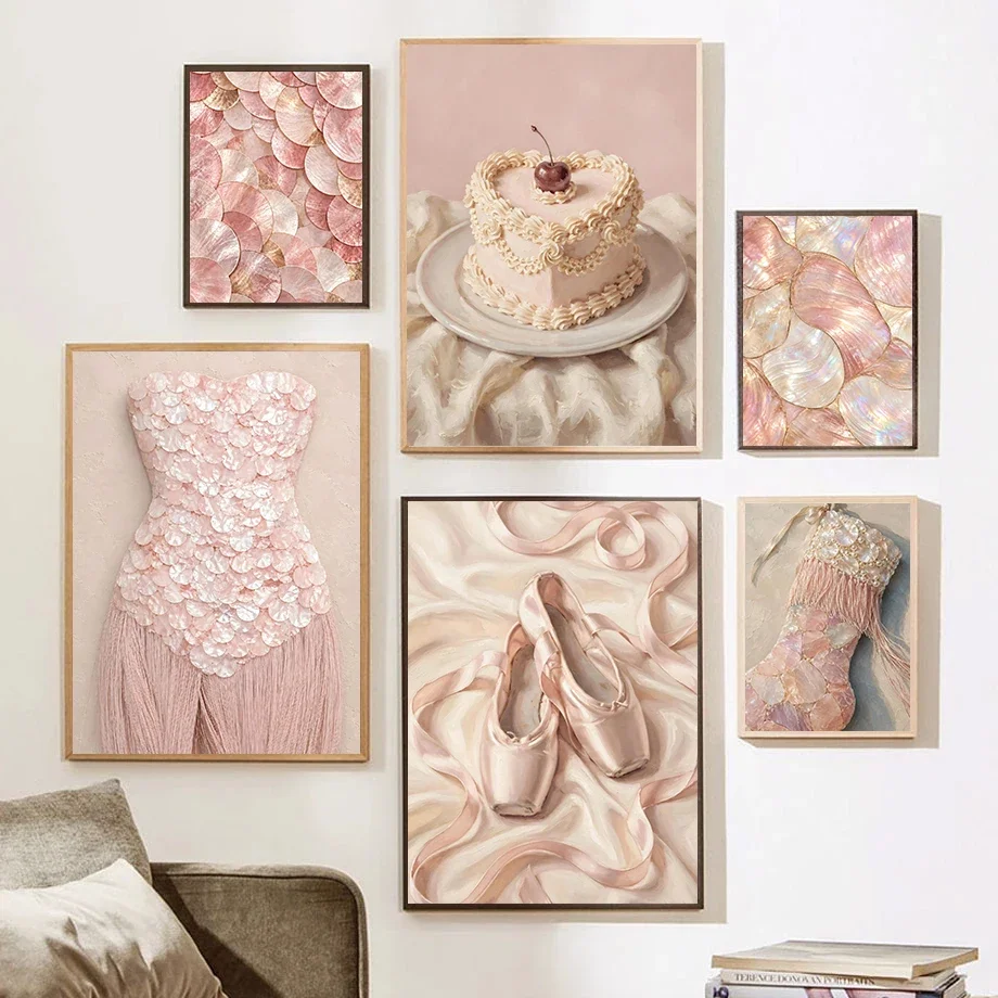 Butterfly Wing Vintage Heart Cake Opera Aesthetic Posters Spiral Staircase Prints Canvas Painting Wall Art Pictures Home Decor