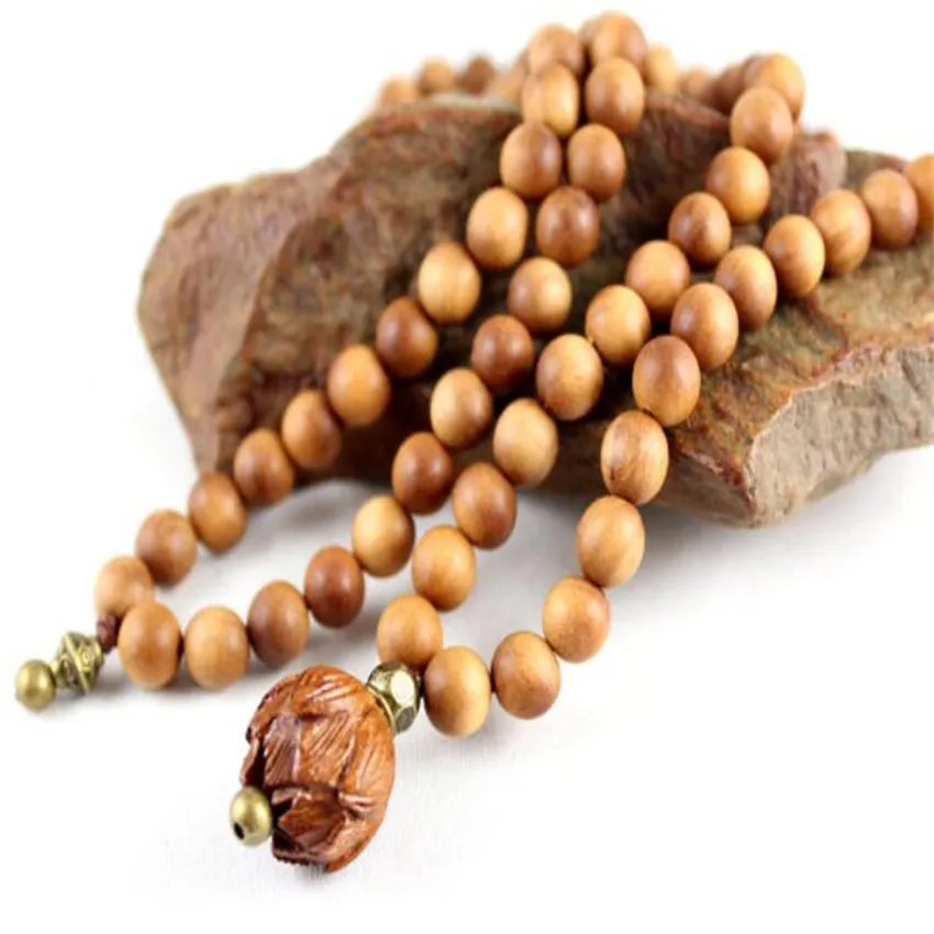 

8mm Sandalwood 108 Beads Necklace Eco-friendly Trendy Crafted Jewelry Beaded Stackable Minimalist Anniversary Everyday Lovers