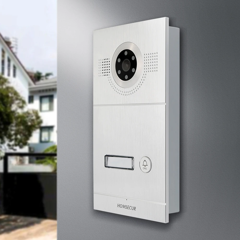 

HOMSECUR PoE Powered Outdoor Doorbell Camera Rust-proof Aluminium Alloy BC121IP-1S Flush Mount For HDK IP Video Doorphone System