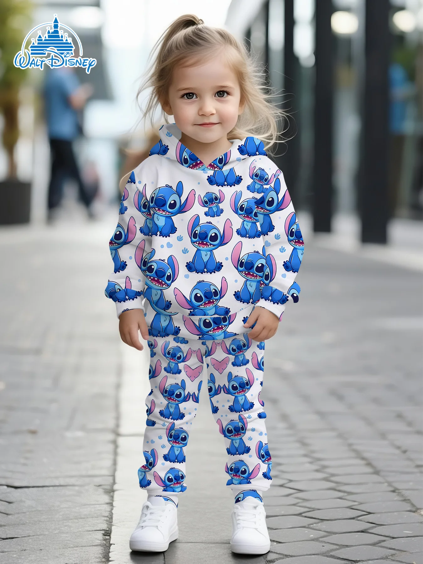 

Лицензированная толстовка с капюшоном для девочек Disney и брючный костюм с вышивкой и принтом, повседневный удобный мягкий детский комплект с капюшоном