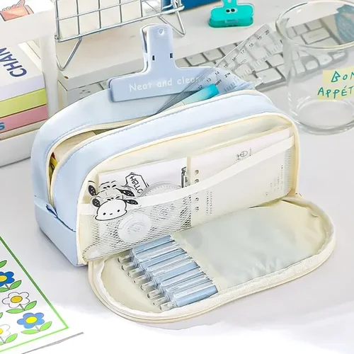 Estuche para lápices elegante y práctico con gran capacidad y múltiples secciones para almacenamiento de papelería Estuche para lápices de regreso a la escuela