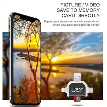4-i-1-kortläsare för SD-kort, TF-kort 128 GB som tillval, plug and play för iPhone och Samsung XiaoMi-telefoner 10 best sales Common interface card - №6