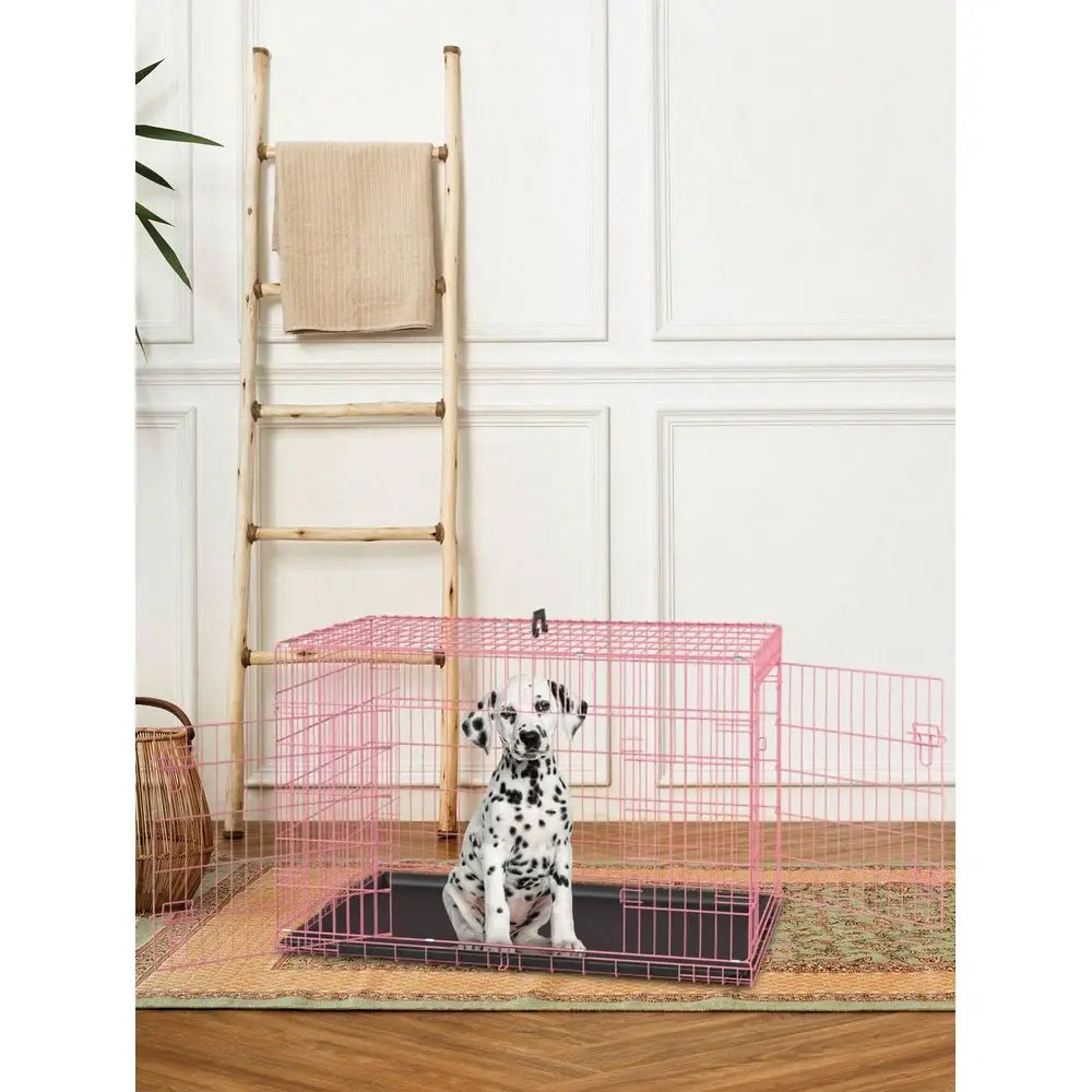 

Dog Supplie Dog Pen Dog Playpen Dog Crate For Puppy, 24 Inch Metal Wire Pet Dog Cage For Small Animals Rabbit Indoor Outdoor Fol