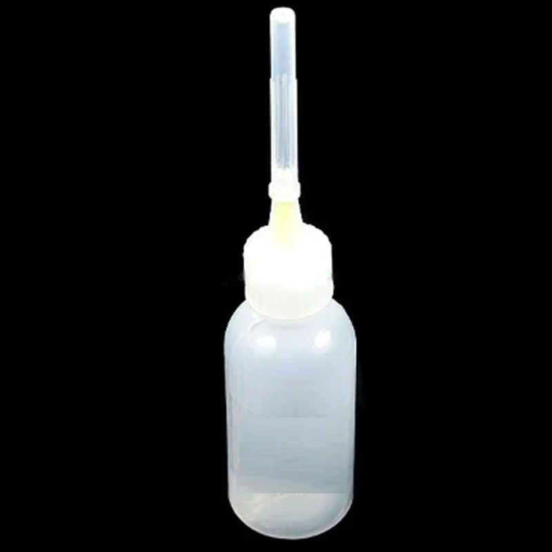 3pcs 50ML Flux Alcohol Bottle Empty E-liquid Plastic Rosin Bottles with Needles for Dispenser Rosin Solder Flux Paste