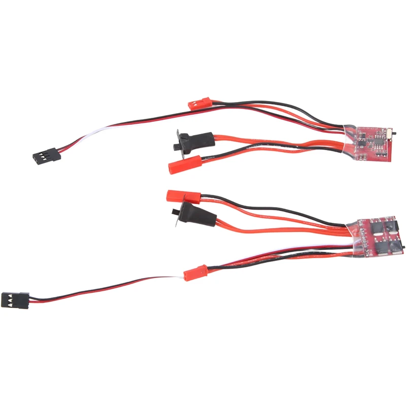 Controlador de velocidade do motor de duas vias para carro rc, 2 peças, esc, reverso, reverso, esc, para o barco, 1/16, 1/18, 1/24, 30a, esc