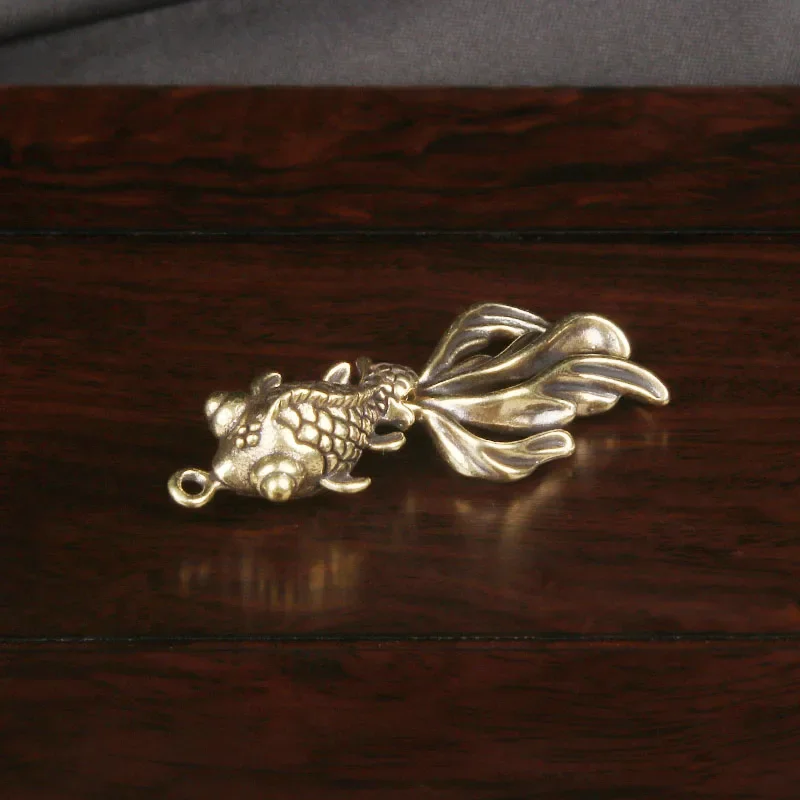 Brass Antique Activity Goldfish Keychain Pendant Symbolizes Wealth Koi Fish Creative Antique Style Small Pendant Special Gift