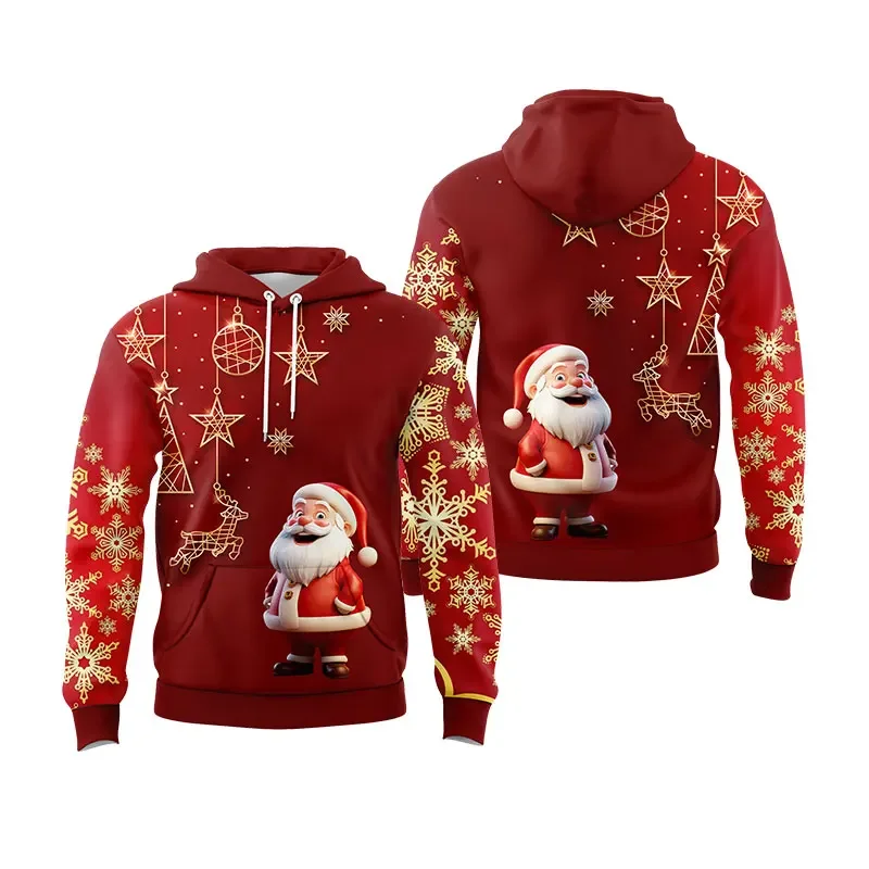 Fashion New 3D Printing Christmas Hoodies For Men Women Santa Claus Graphic Hoodie Tops Loose Pullovers Sweatshirts Mens Clothes