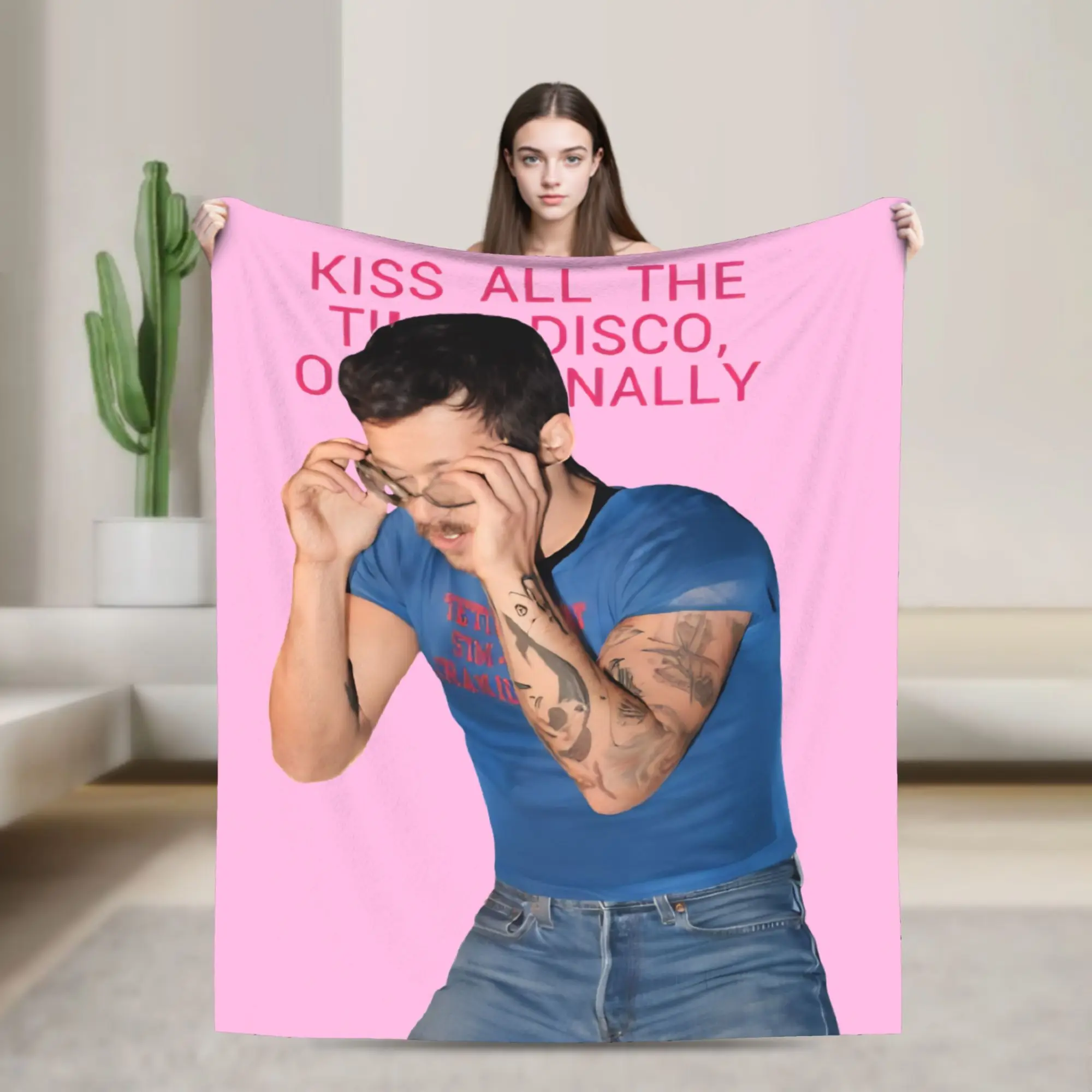 Kiss All The Time Disco Occasionally Blanket Cover Velvet Harrys Styles Warm Throw Blanket for Bedroom Sofa Bed Rug