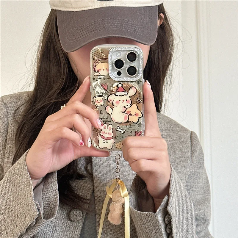 

Cute Cartoon Musical Note Star Rabbit Dog Mobile Phone Case For IPhone12 13 13Pro 13ProMax 14 14Pro 14ProMax 15 15Pro 15ProMax