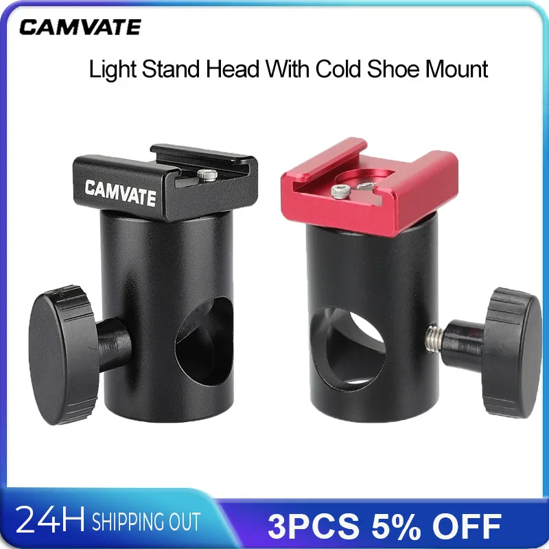 CAMVATE ضوء حامل الرأس 16 مللي متر قضيب المشبك مع محول تركيب الحذاء البارد الساخن لدعم الشاشة/الهاتف الذكي