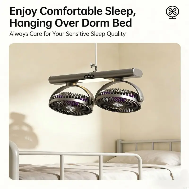 Convenient Table Fan Two Head Design USB Linked Flexible Motion 3 periods 