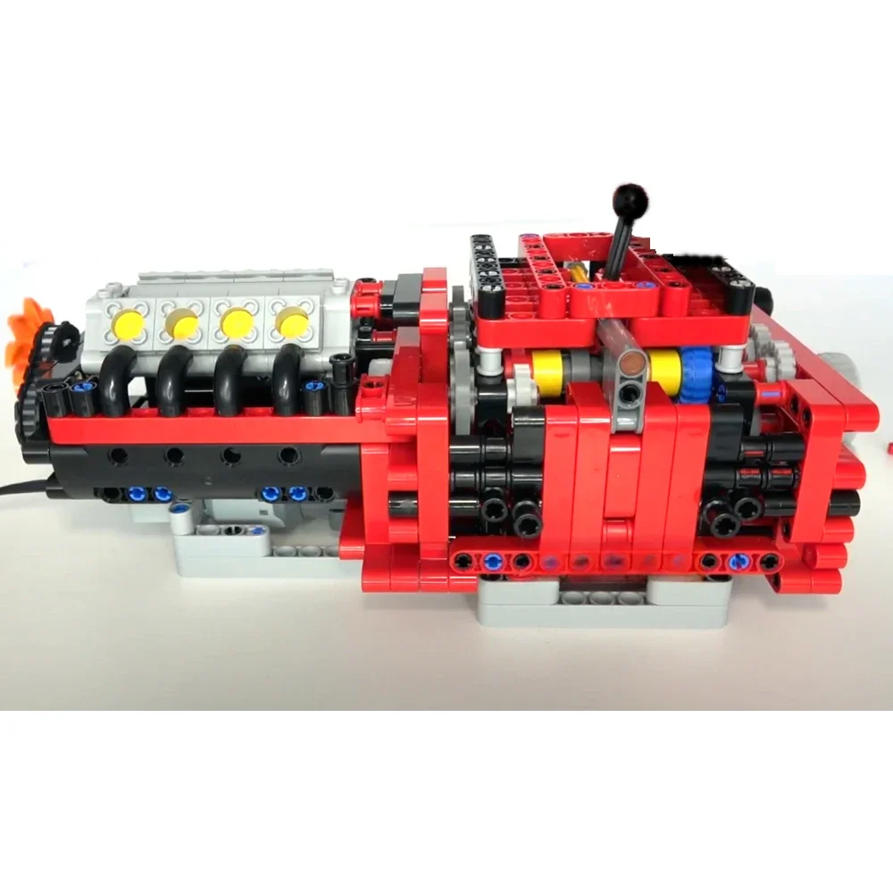 Grupo mecânico elétrico MOC Building Block Toy, 8 velocidades de transmissão manual, tecnologia educacional, divertido Assembleia Modelo