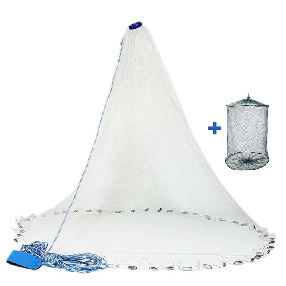 

Американская рыболовная сеть-парашют для морской воды с цинковыми грузилами для ловли креветок и рыбы, радиус 3/4/5/6/7/8/9/10 футов