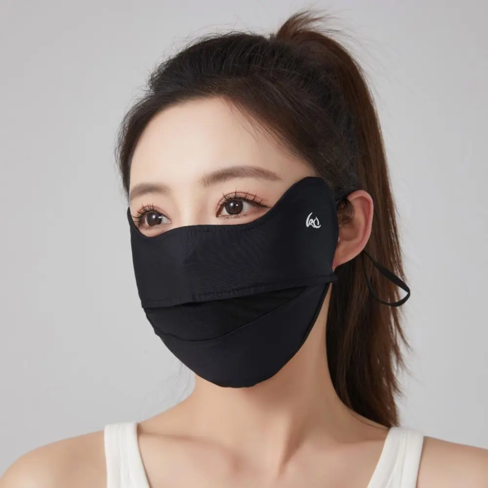 

New Ice Silk Summer Face Mask Breathable Mesh UV Protection Sun Protection Mask Hanging Ear Sports Mask