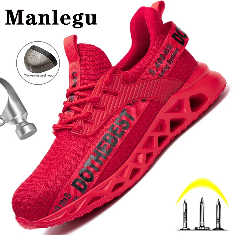 

Steel Toe Safety Shoes for Men Women Lightweight Work Sneakers Puncture Proof Work Shoes Unisex Coustruction Safety Work Boots