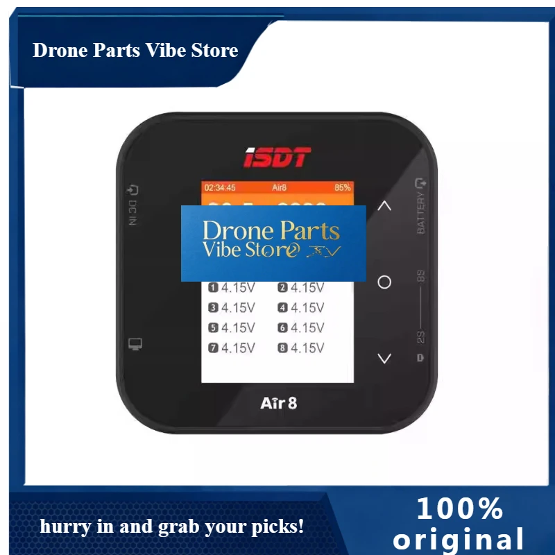 

Drone Parts 1pcs New ISDT Air8 500W 20A High Power Battery Balance Charger Discharger APP Connection For LiFe Lion LiPo ULiHV Ni