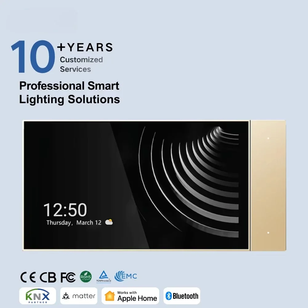 LTECH 6-Inch All-around Smart Panel Reduce Complexity Smart Home Control Panel Touch Screen Sensor Smart House Voice Switch