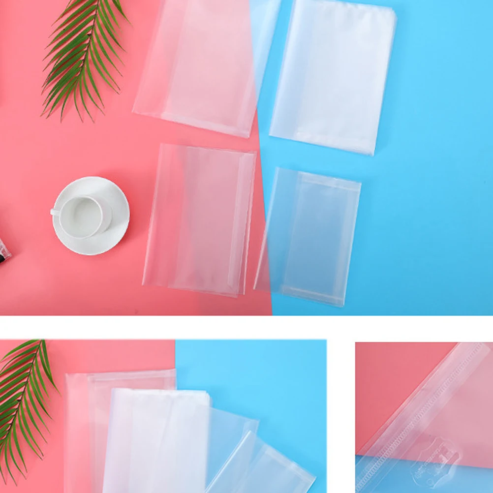 20pcs 2 Sets A4 Transparent Eco- Book Covers Frosting Design Water Dust Resistant Protective Covers For Exercise
