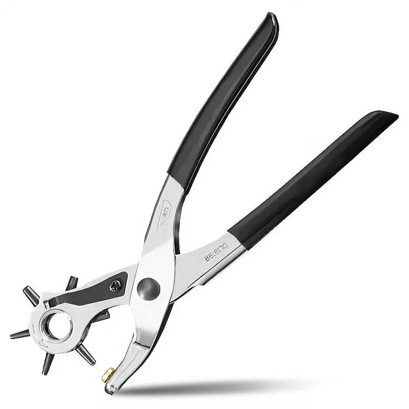 Belt Hole Punch Pliers, Leather Punching Tool for Watch Straps Belts, Manual Eyelet Puncher with Interchangeable Heads