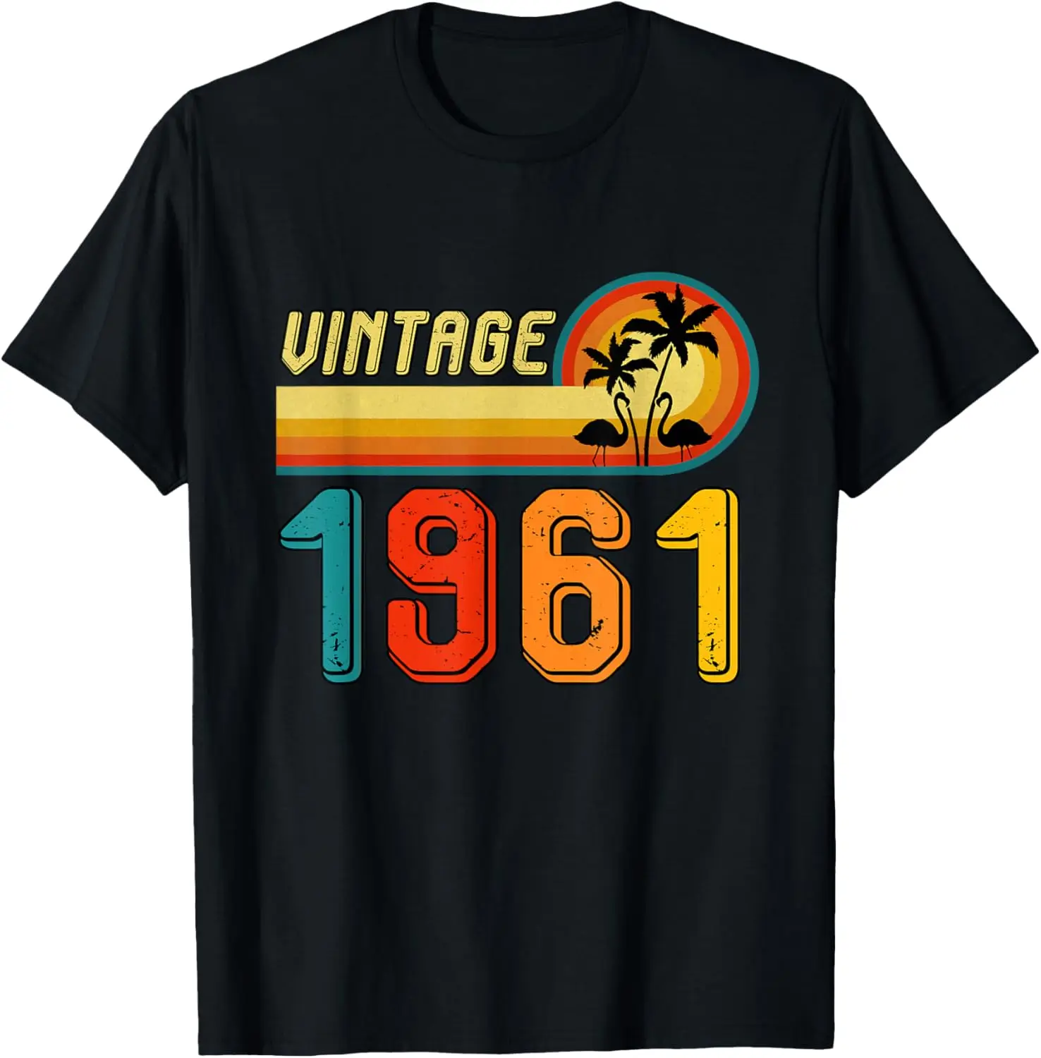 Vintage 1961 Birthday Gift for Men Women 63 Years Retro Palm T-Shirt Graphic T Shirts Vintage T Shirt Unisex Camisas Streetwear