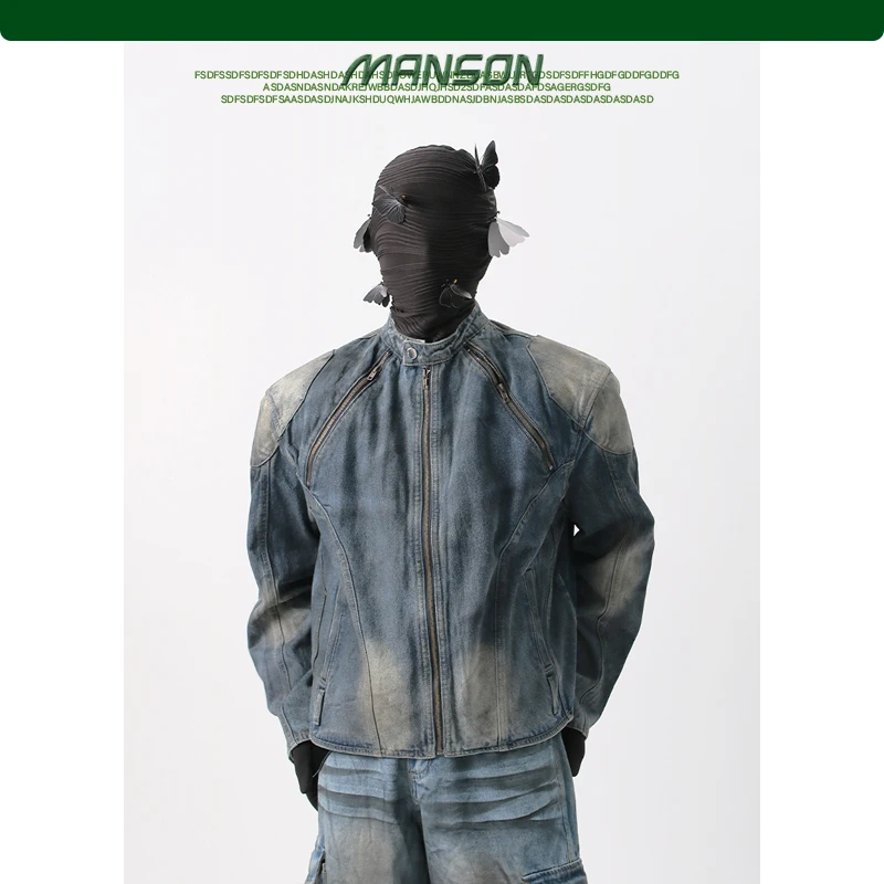 

Ретро ранняя осень, желтые грязевые винтажные джинсовые джинсы, мужские повседневные джинсы на молнии, тяжелые деконструированные джинсы, верхняя одежда