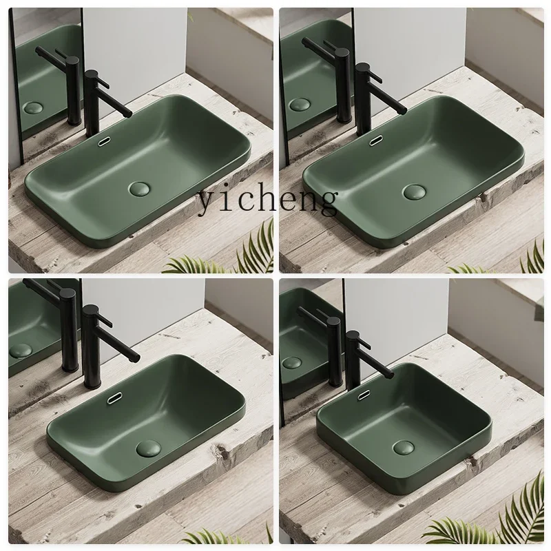 

Wash Basin Square Nordic Ceramic Color Basin Gun Gray Washbasin