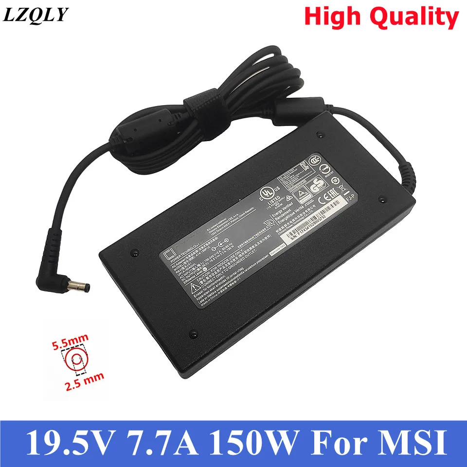 Original 19.5V 7.7A 150W 5.5x2.5mm A14-150P1A Power Supply Laptop Adapter for MSI GS60 GS70 GE62 MS16P6 GS63VR for G53S G73